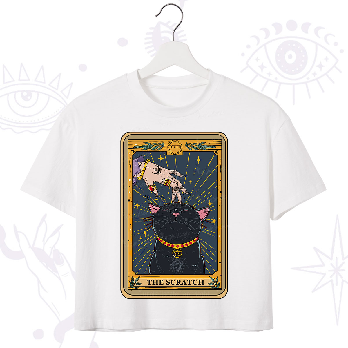 Purplehecate The Scratch Cat Tarot Crop T-Shirt