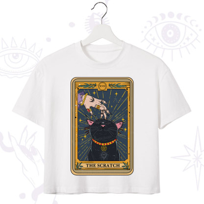 Purplehecate The Scratch Cat Tarot Crop T-Shirt