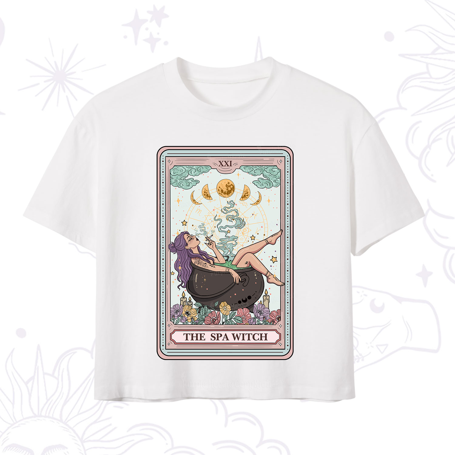 Purplehecate The Spa Witch Tarot Card Crop T-Shirt