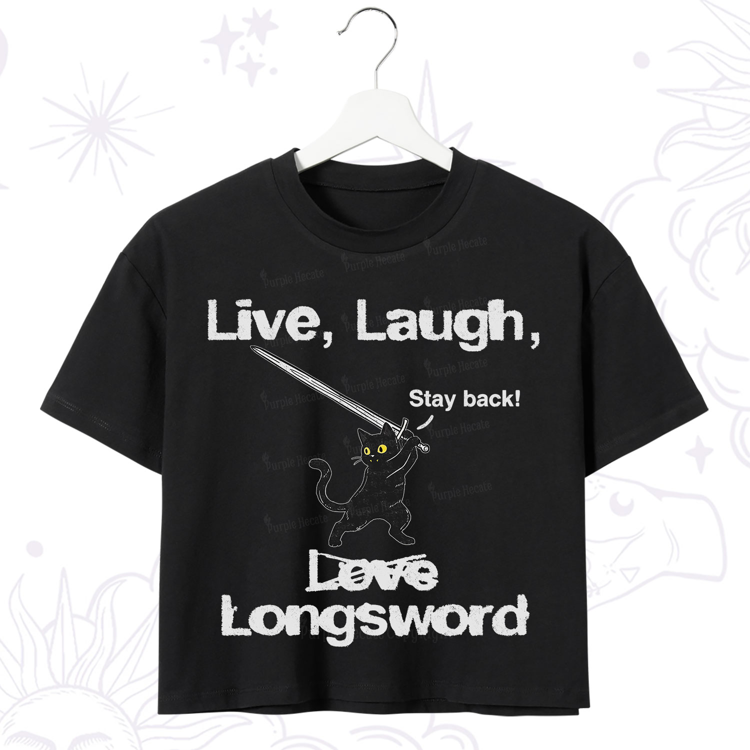 Purplehecate Live Laugh Love Longsword Crop T-Shirt