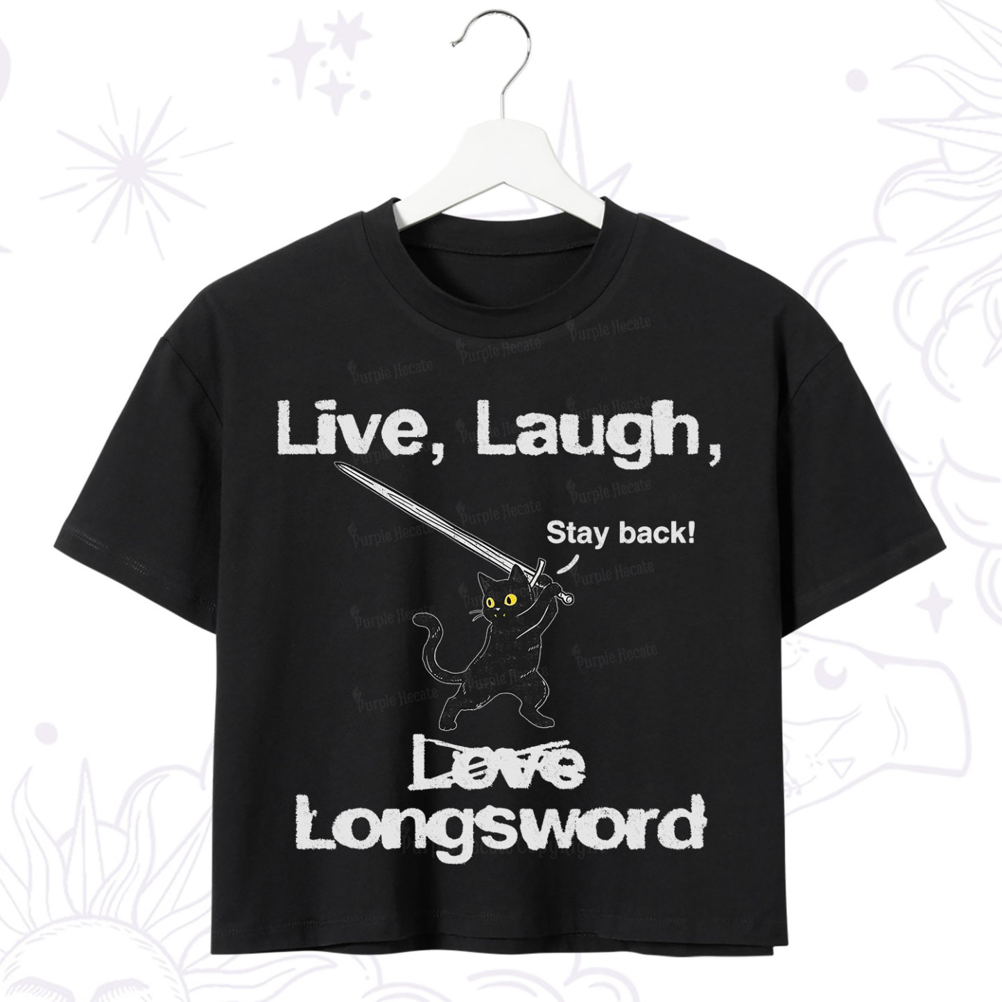 Purplehecate Live Laugh Love Longsword Crop T-Shirt