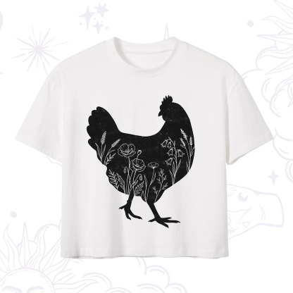 Purplehecate Floral Chicken Crop T-Shirt
