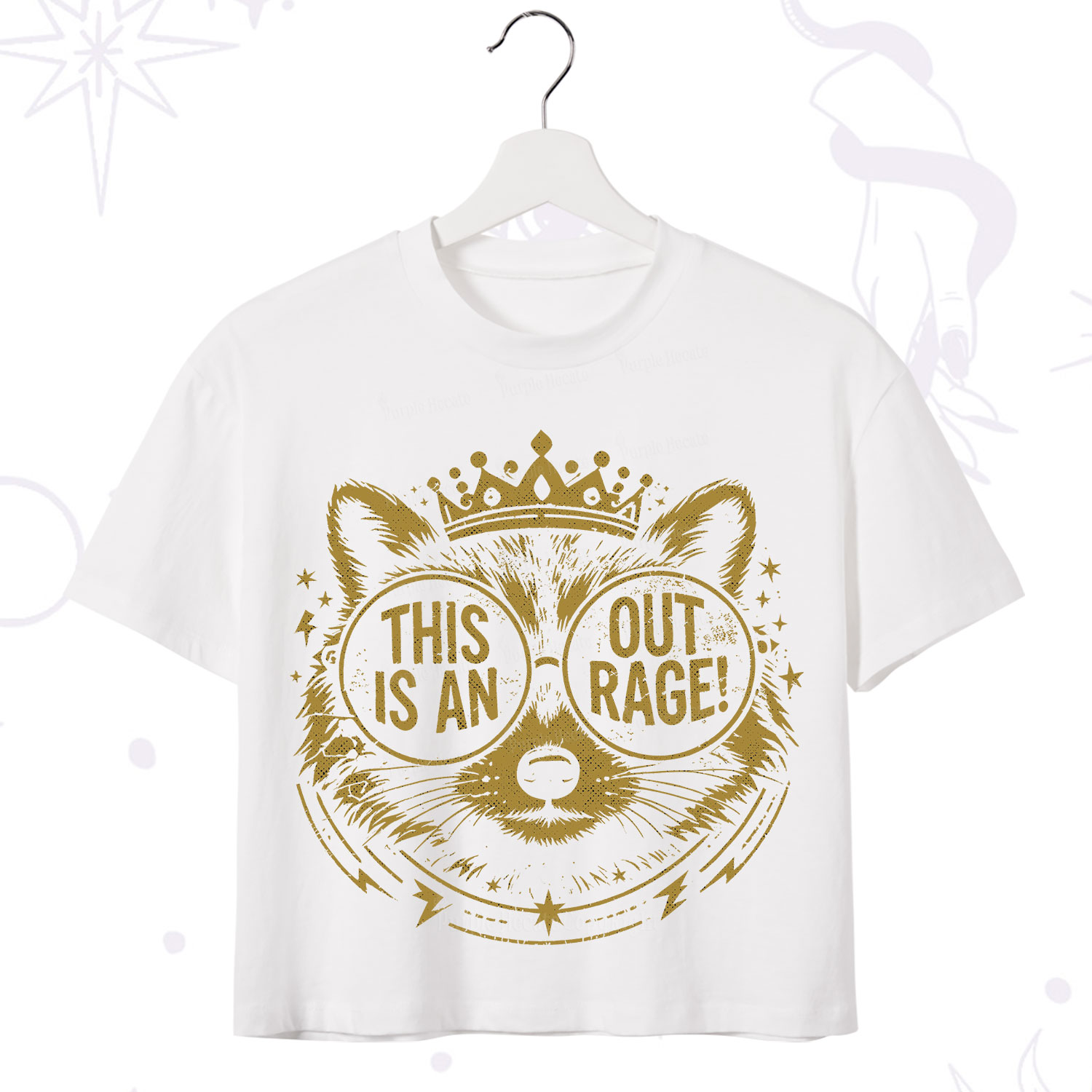 Purplehecate Royal Raccoon Rage Crop T-Shirt