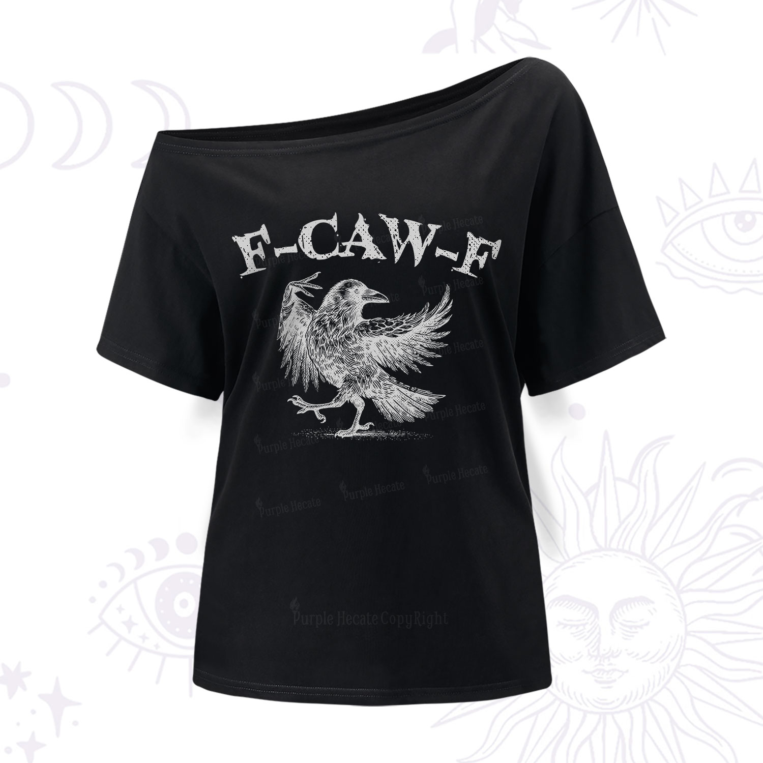 Purplehecate F-caw-f Crow One Shoulder T-Shirt