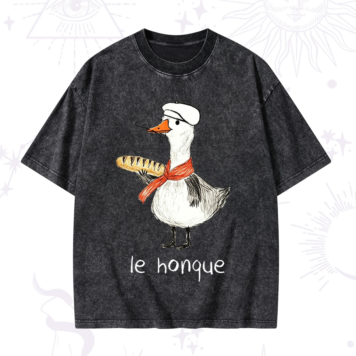 Purplehecate Funny French Goose Washed T-Shirt