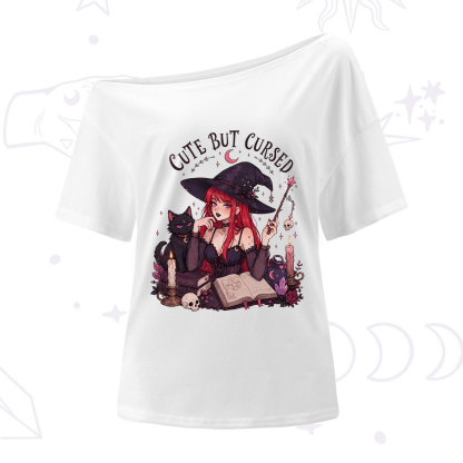 Purplehecate Cute But Cursed Witch One Shoulder T-Shirt