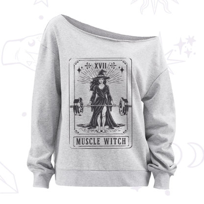 Purplehecate The Muscle With Tarot Off The Shoulder Sweatshirt