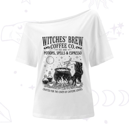 Purplehecate Witches' Brew Coffee Club One Shoulder T-Shirt