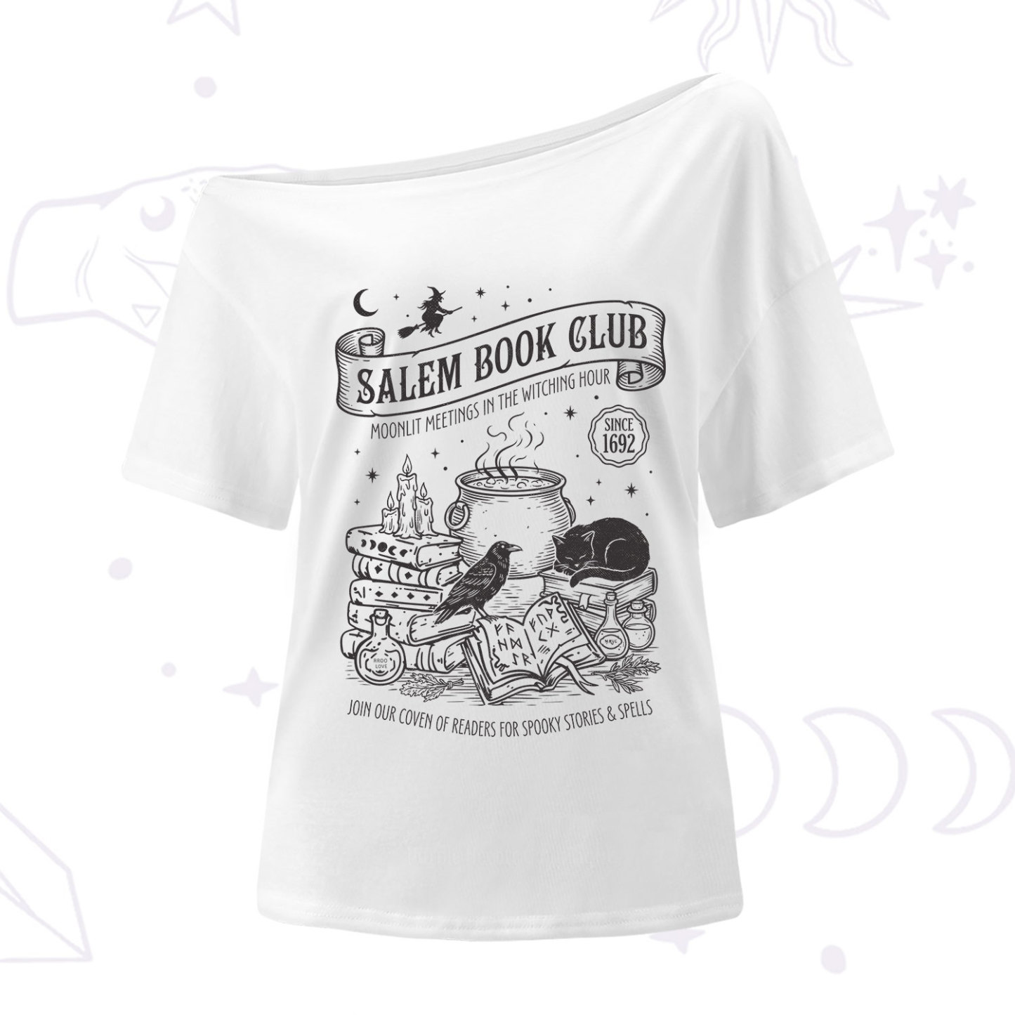 Purplehecate Salem Witch Book Club One Shoulder T-Shirt