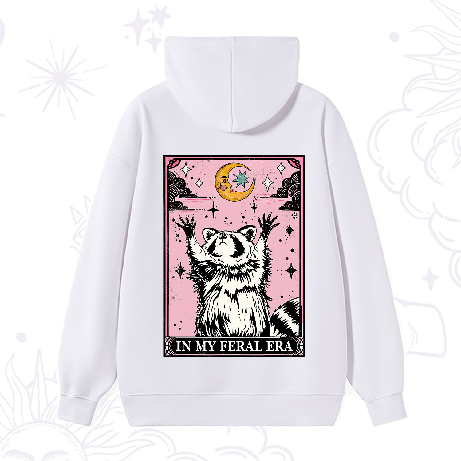 Purplehecate The In My Feral Era Tarot Raccoon Hoodie