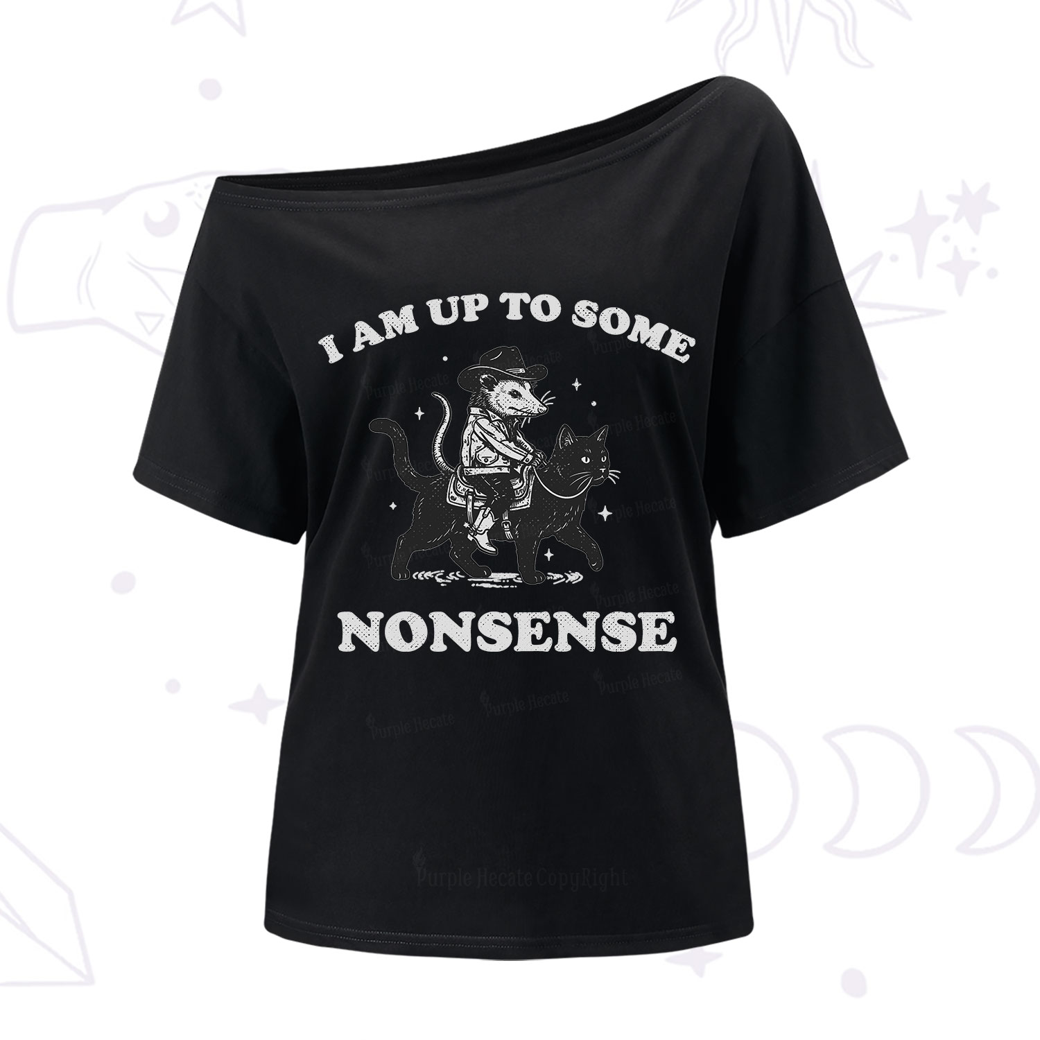Purplehecate I Am Up To Some Nonsense Opossum One Shoulder T-Shirt