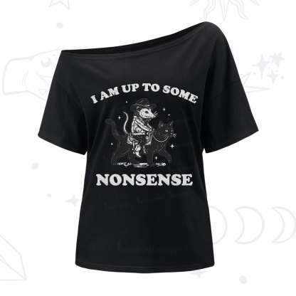 Purplehecate I Am Up To Some Nonsense Opossum One Shoulder T-Shirt
