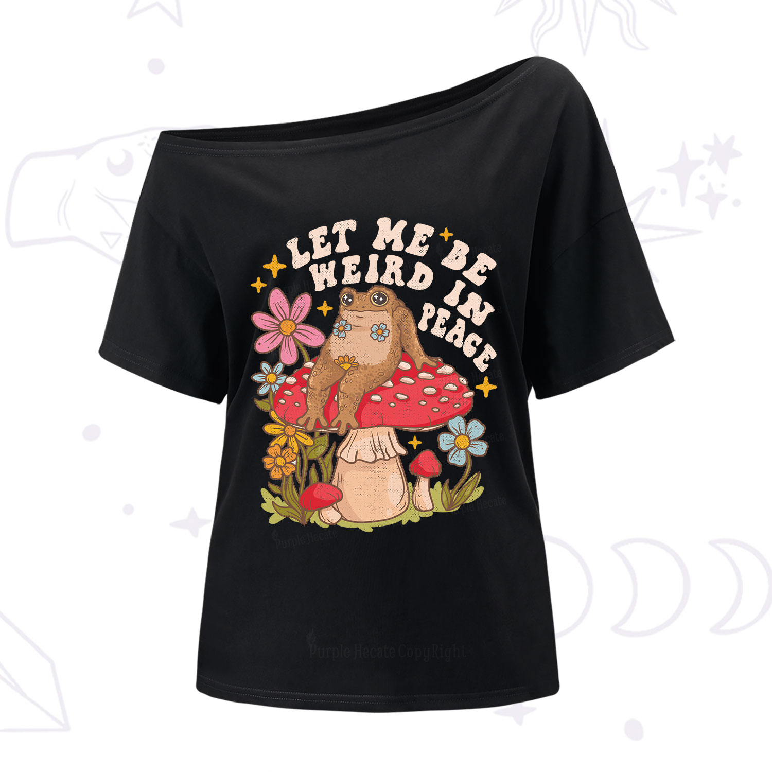 Purplehecate Let Me Be Weird In Peace Toad One Shoulder T-Shirt