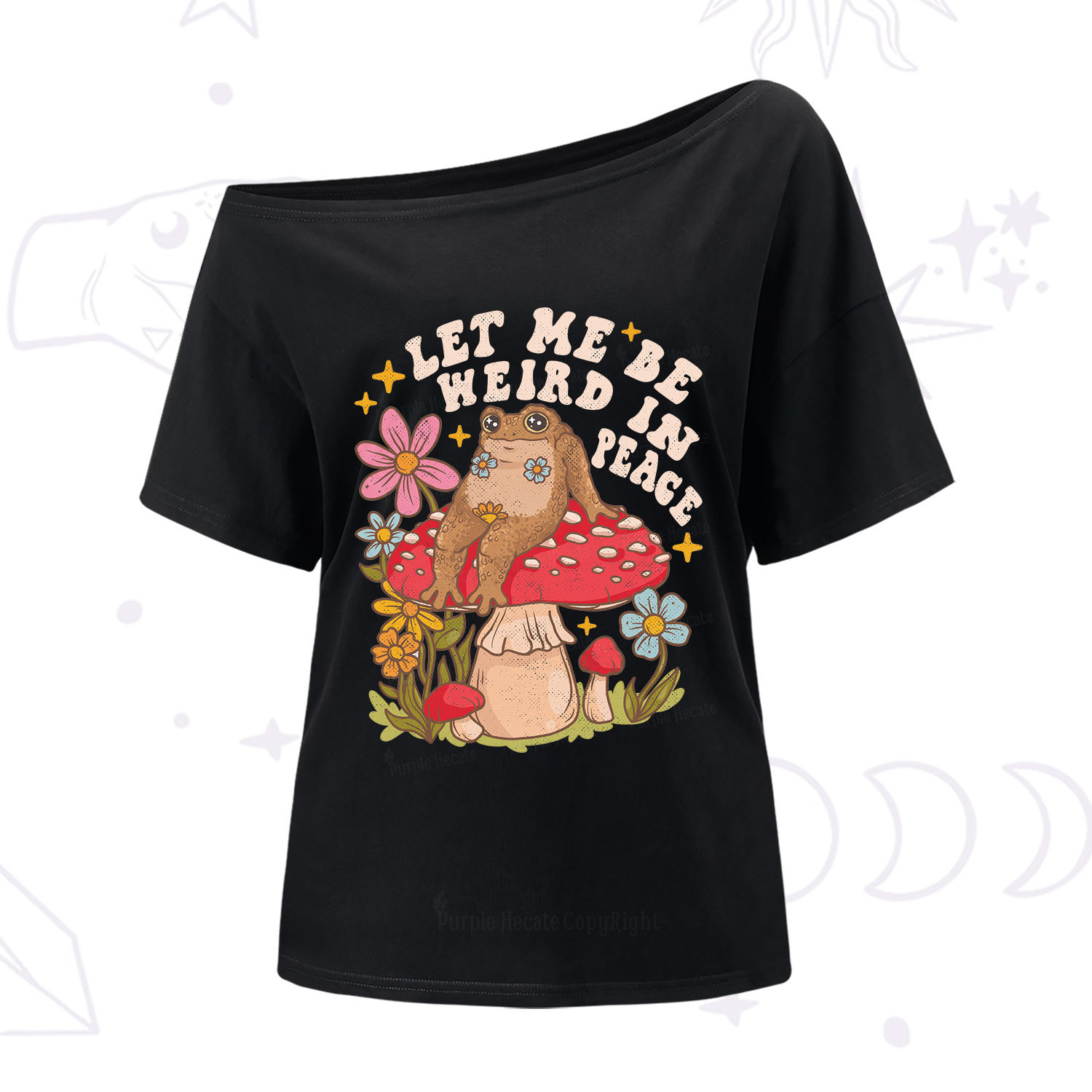 Purplehecate Let Me Be Weird In Peace Toad One Shoulder T-Shirt