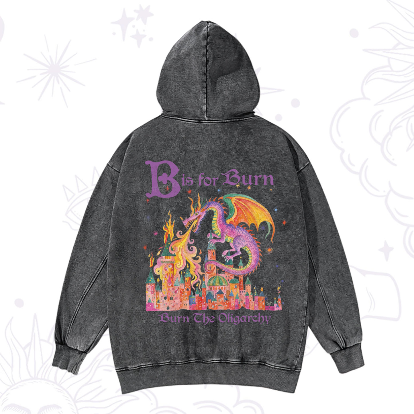 Purplehecate Burn The Oligarchy Washed Hoodie