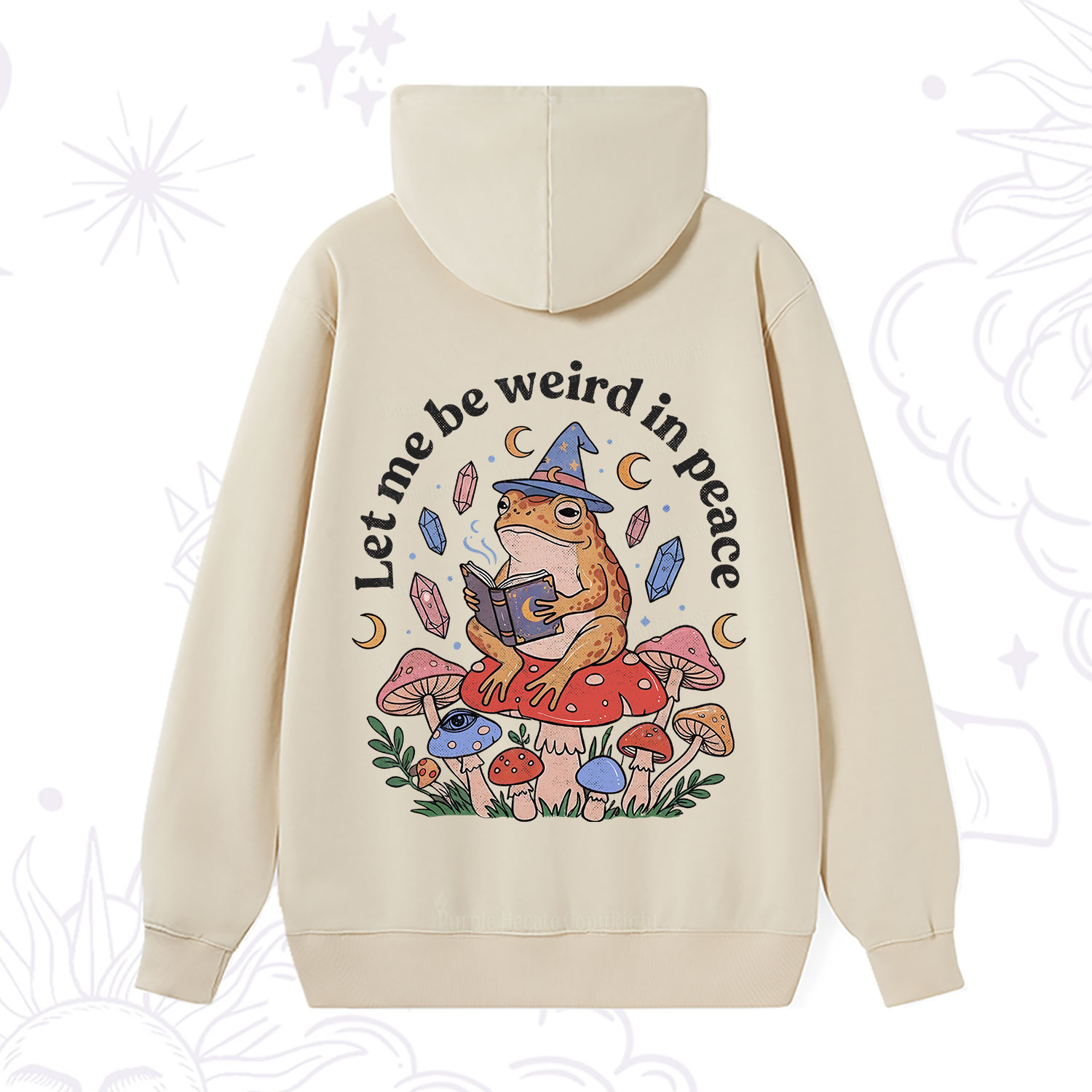 Purplehecate Let Me Be Weird in Peace Frog Hoodie