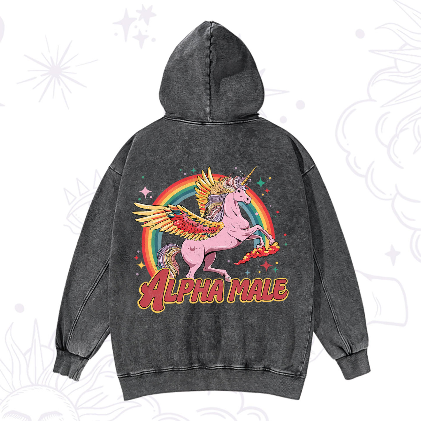 Magic Purplehecate Alpha Male Washed Hoodie