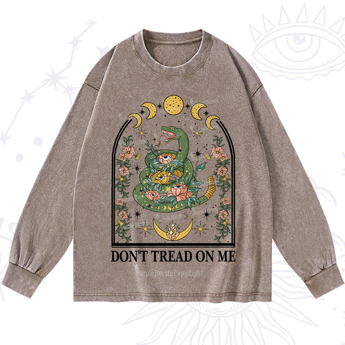 Purplehecate Don't Tread On Me Washed Long Sleeve Shirt