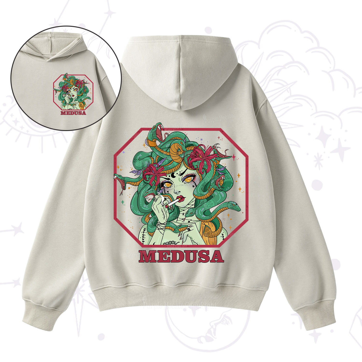 Purplehecate The Greek Goddess Medusa Fleece Hoodie Suit