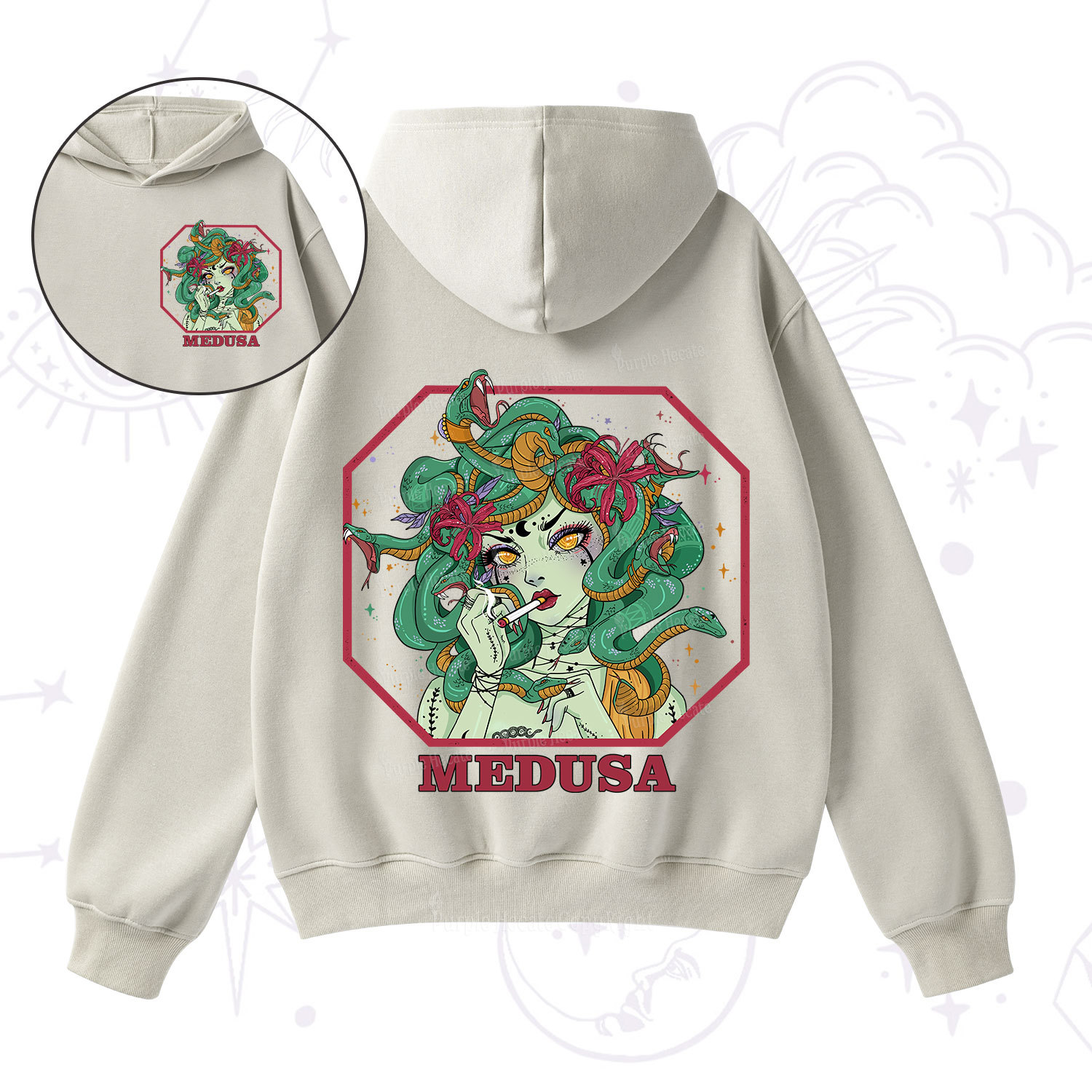 Purplehecate The Greek Goddess Medusa Fleece Hoodie Suit