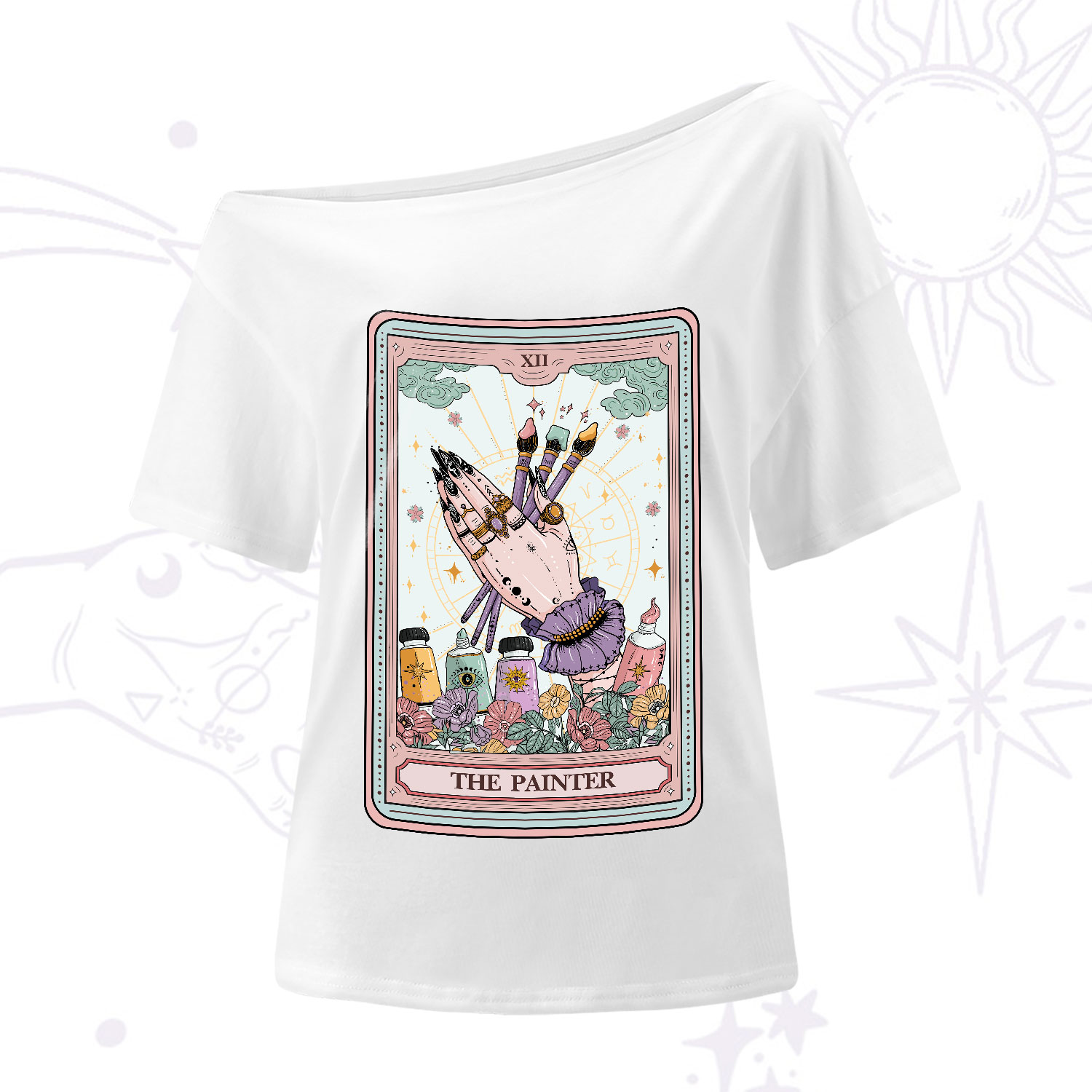 Purplehecate The Occult Painter Tarot One-Shoulder T-Shirt