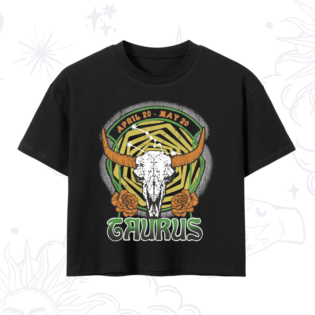Purplehecate Taurus Crew Zodiac Crop T-Shirt 