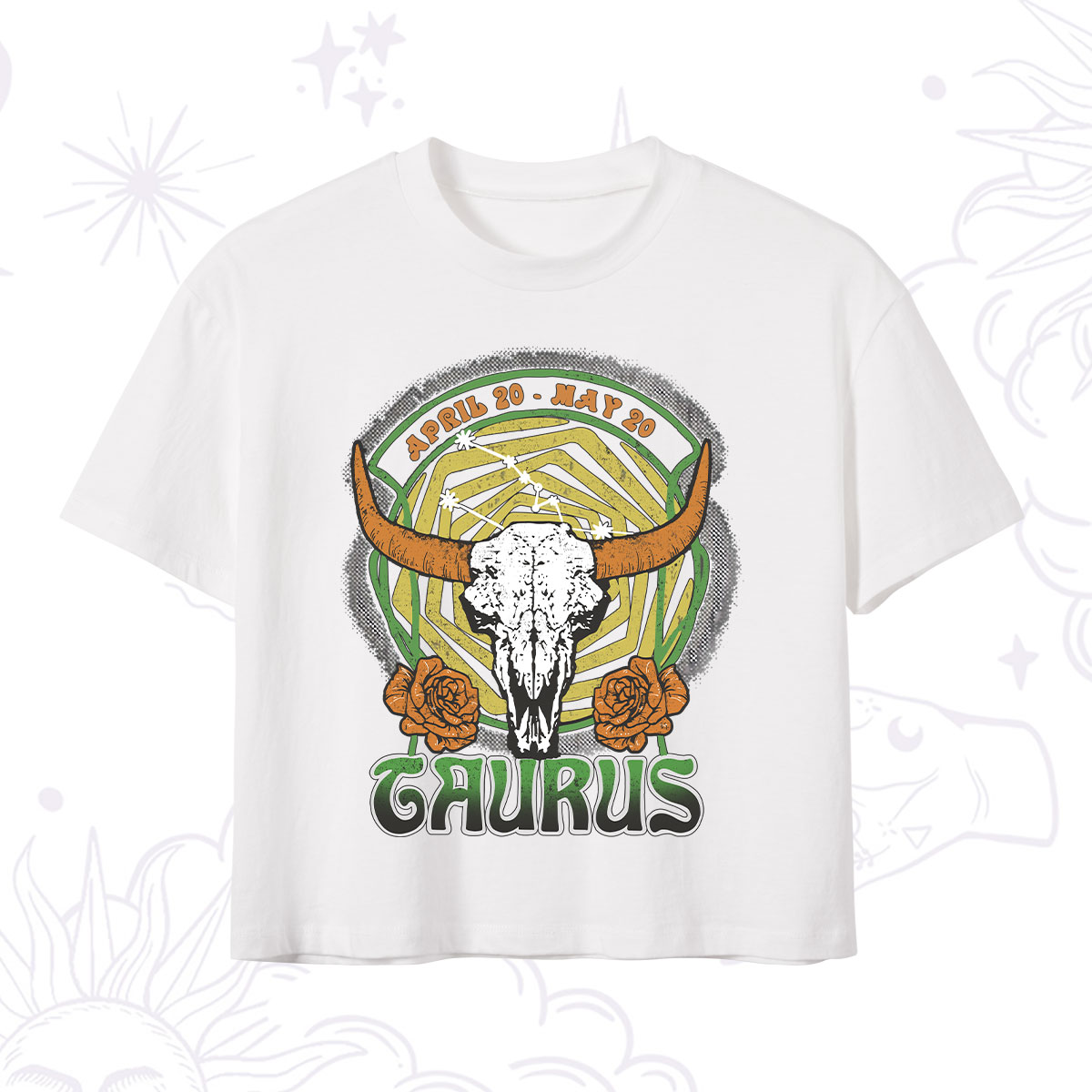 Purplehecate Taurus Crew Zodiac Crop T-Shirt 