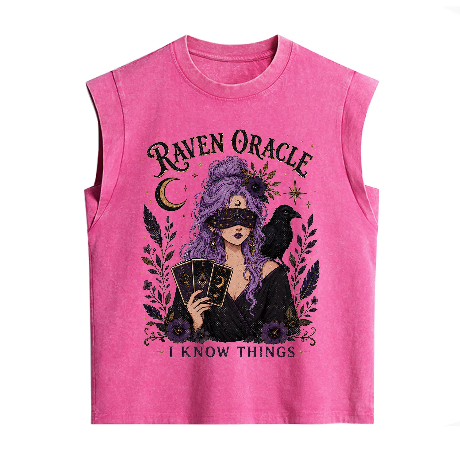 Purplehecate Raven Oracle I Know Things Witchy Vintage Washed Tank