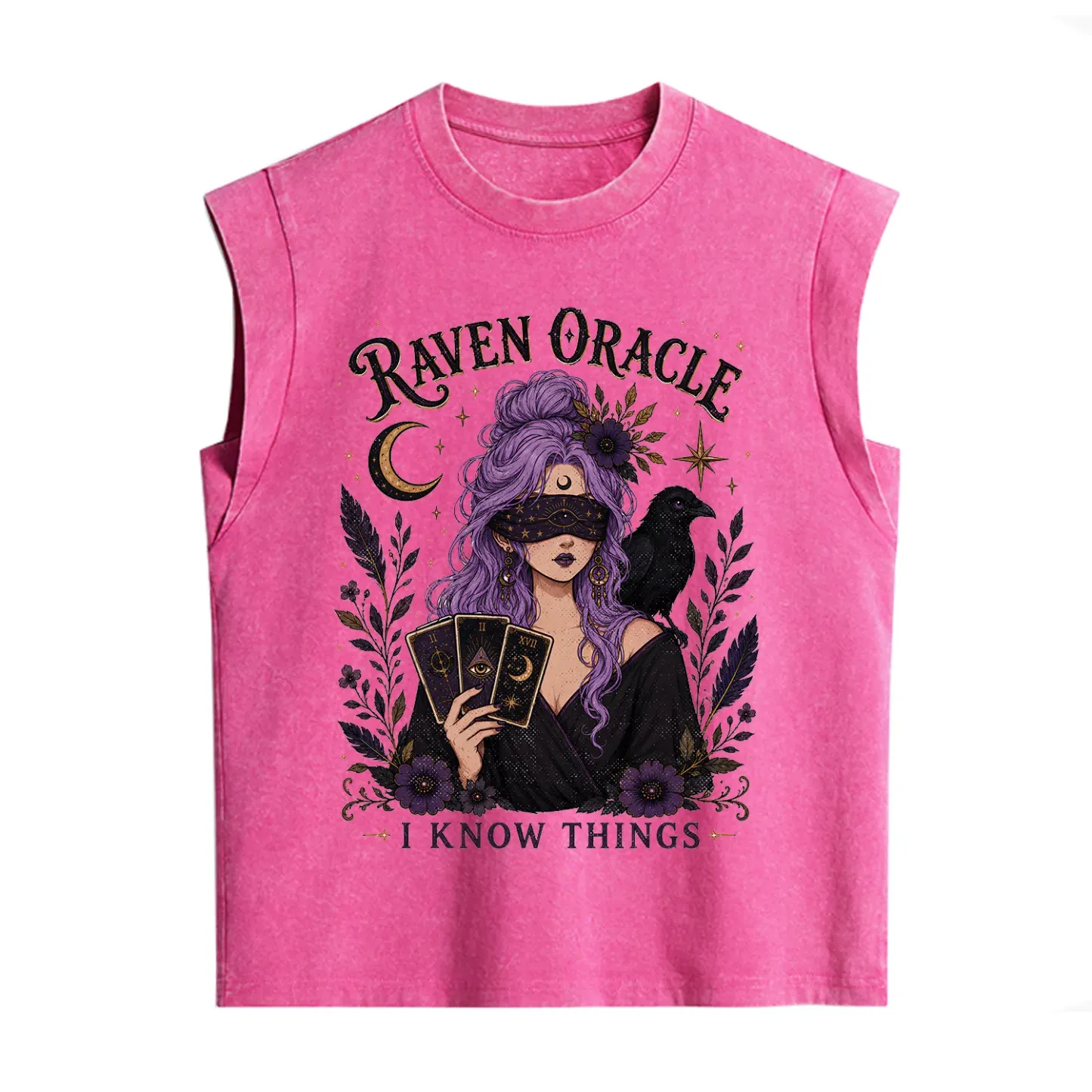 Purplehecate Raven Oracle I Know Things Witchy Vintage Washed Tank