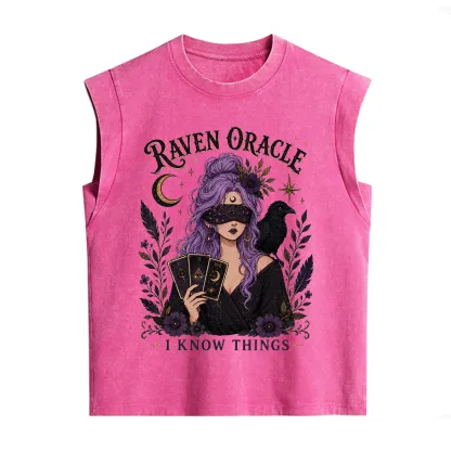 Purplehecate Raven Oracle I Know Things Witchy Vintage Washed Tank