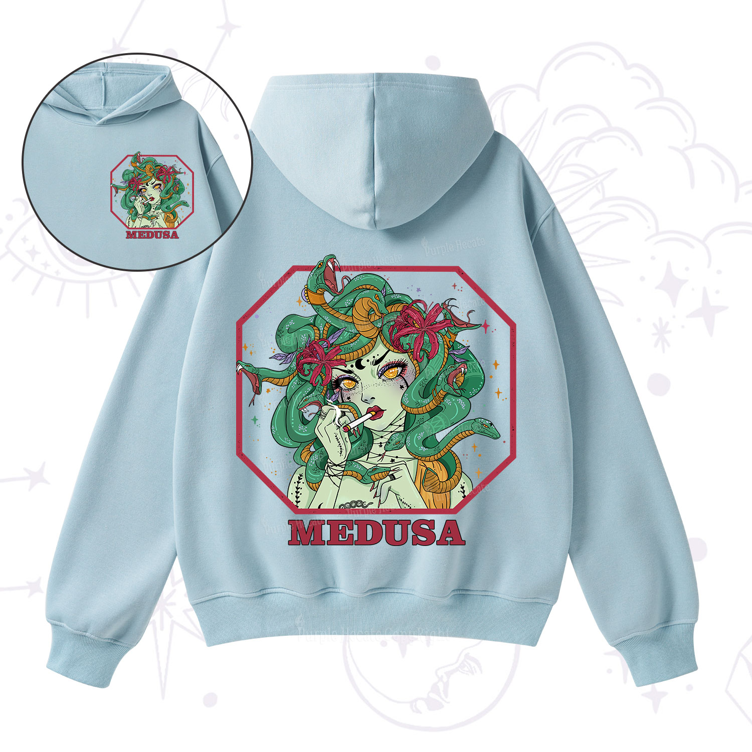 Purplehecate The Greek Goddess Medusa Fleece Hoodie Suit