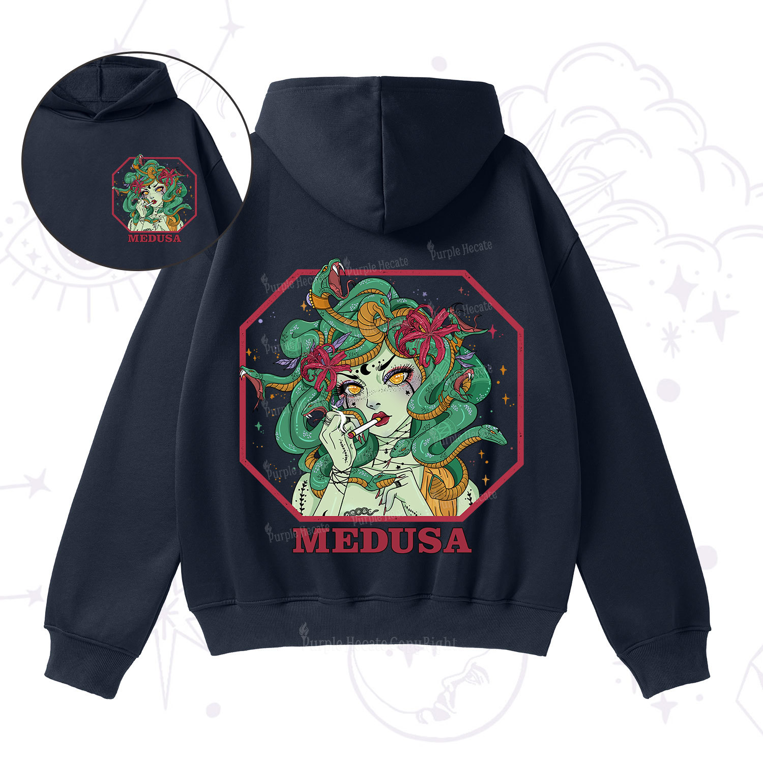 Purplehecate The Greek Goddess Medusa Fleece Hoodie Suit