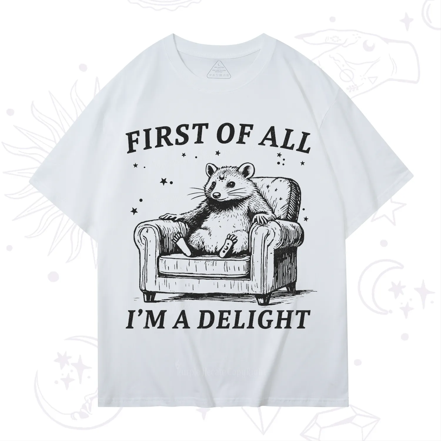 Purplehecate First Of All I'm A Delight Opossum T-Shirt