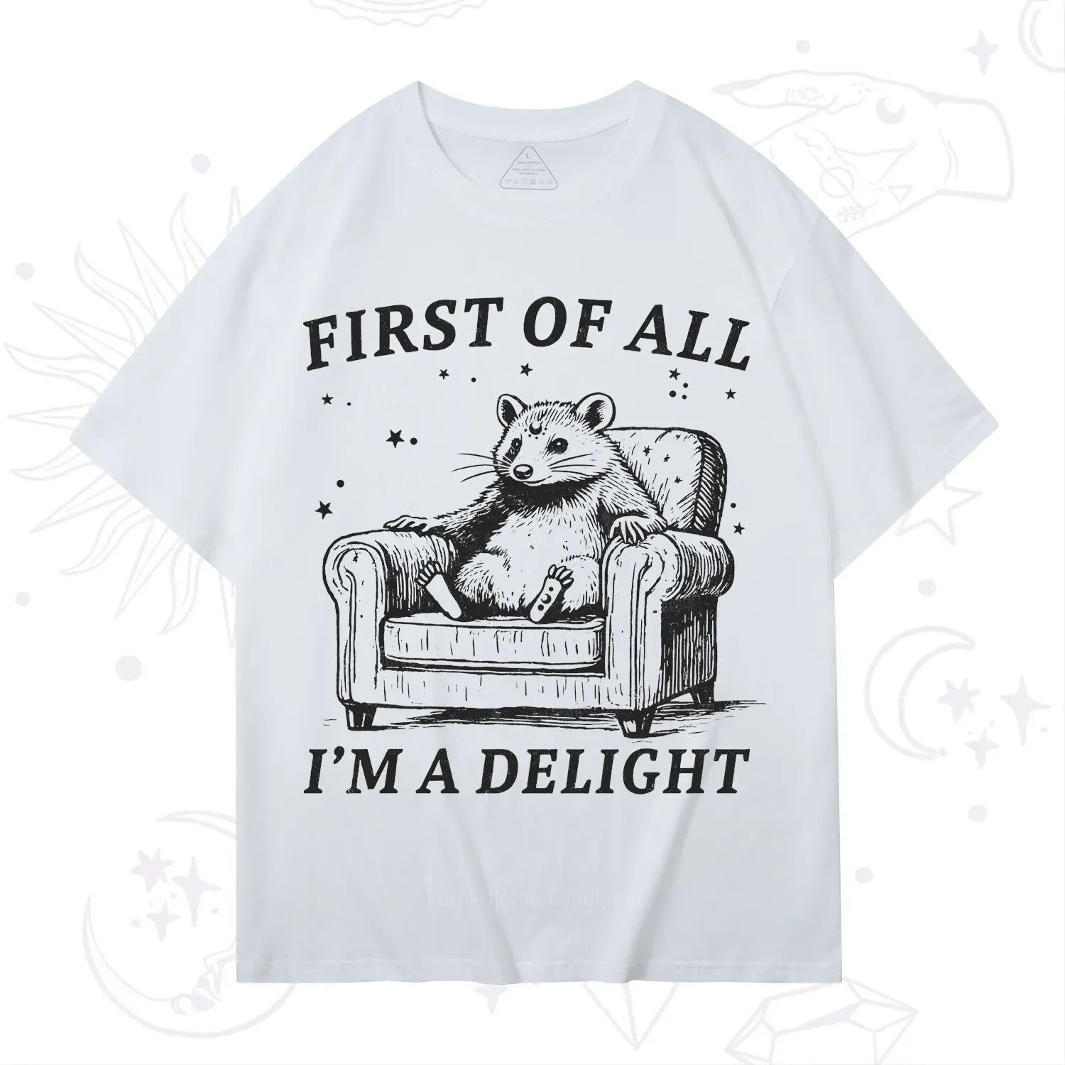 Purplehecate First Of All I'm A Delight Opossum T-Shirt