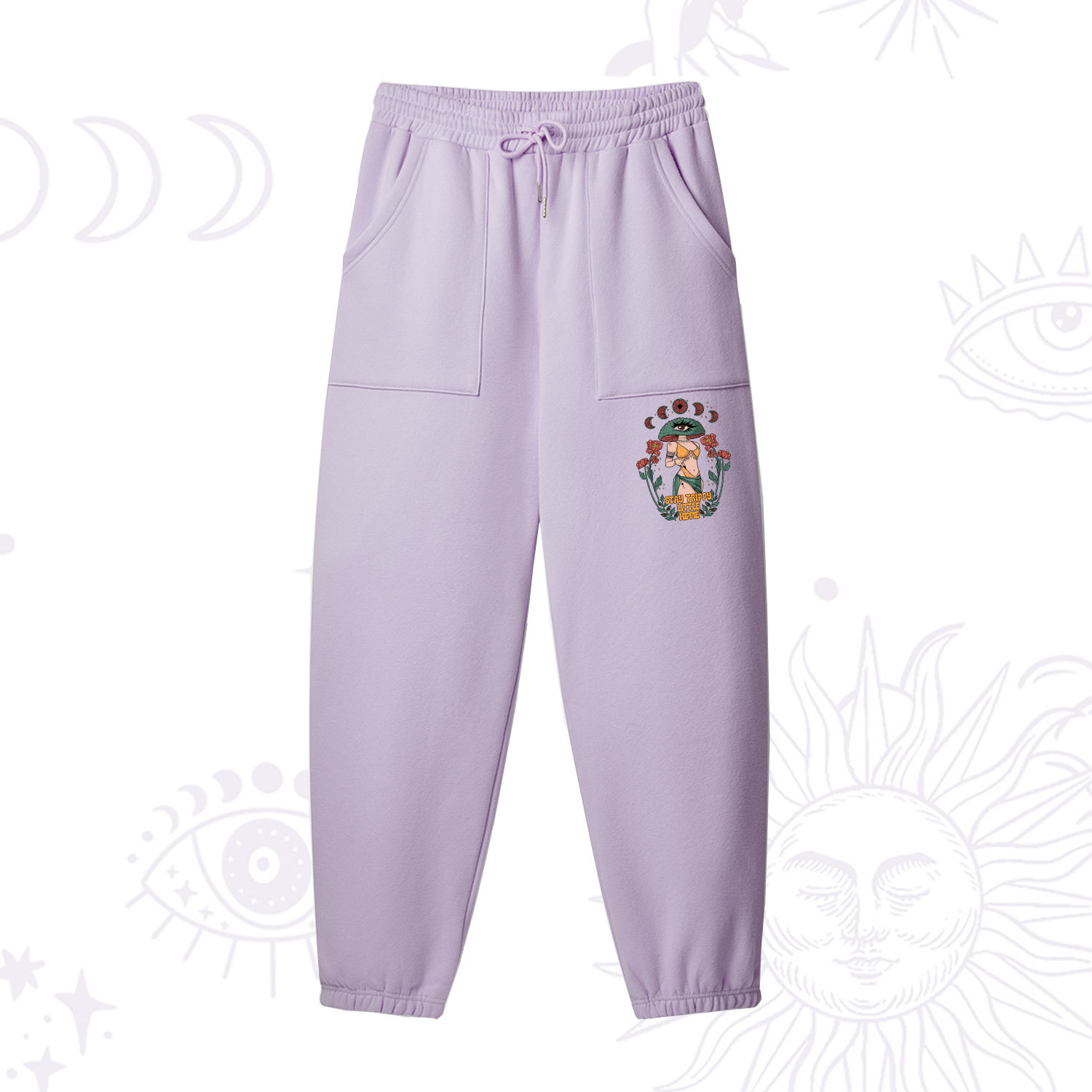 Purplehecate Stay Trippy Little Hippie Fleece Sweatpants