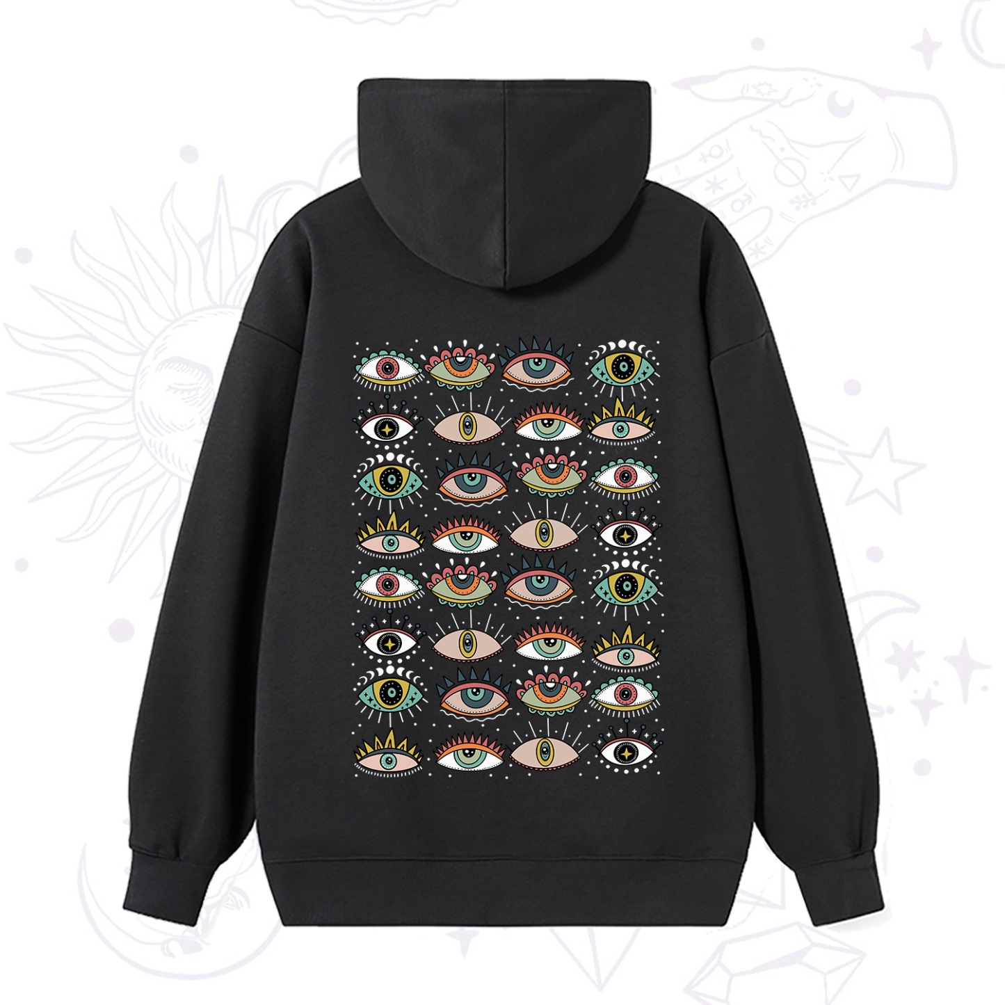 Magic Purplehecate Evil Eye Pattern Hoodie