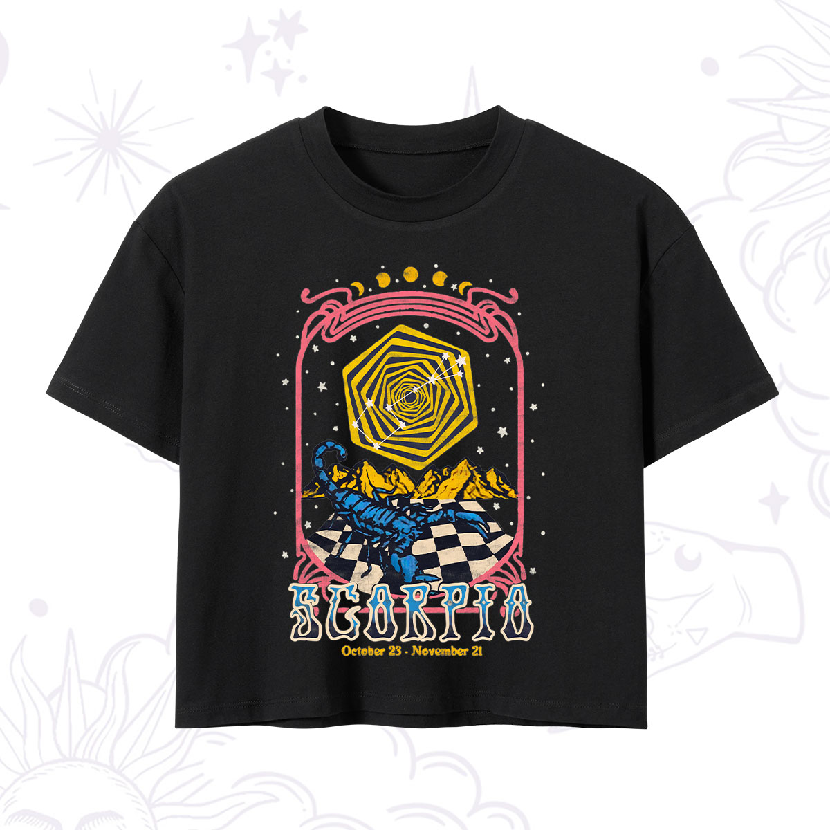 Purplehecate Scorpio Crew Zodiac Crop T-Shirt 