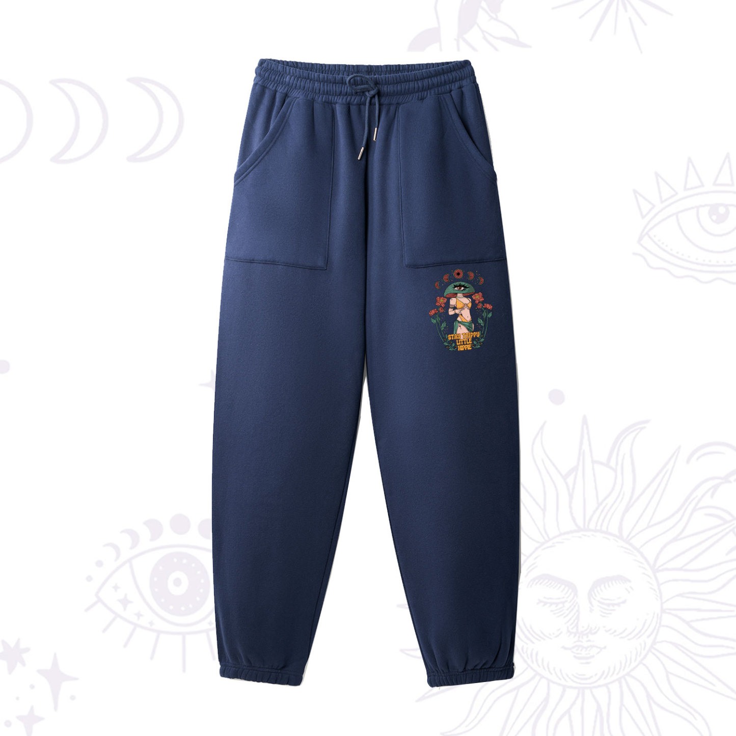 Purplehecate Stay Trippy Little Hippie Fleece Sweatpants