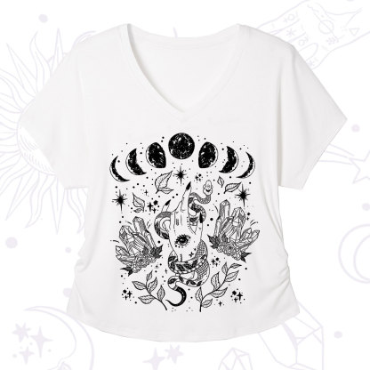 Purplehecate Reach For The Moon V-Neck T-Shirt