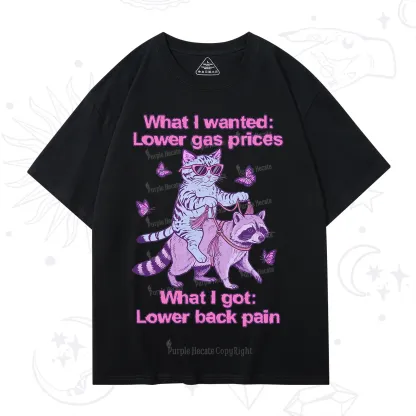 Purplehecate Lower Gas Prices Lower Back Pain Cat T-Shirt