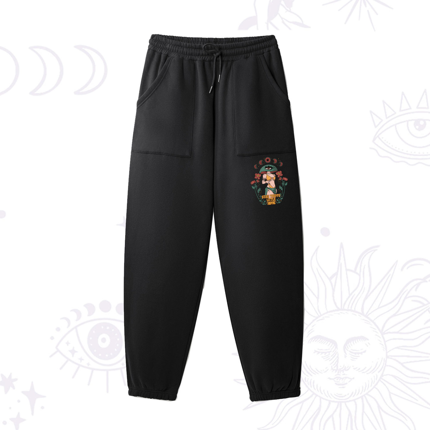 Purplehecate Stay Trippy Little Hippie Fleece Sweatpants