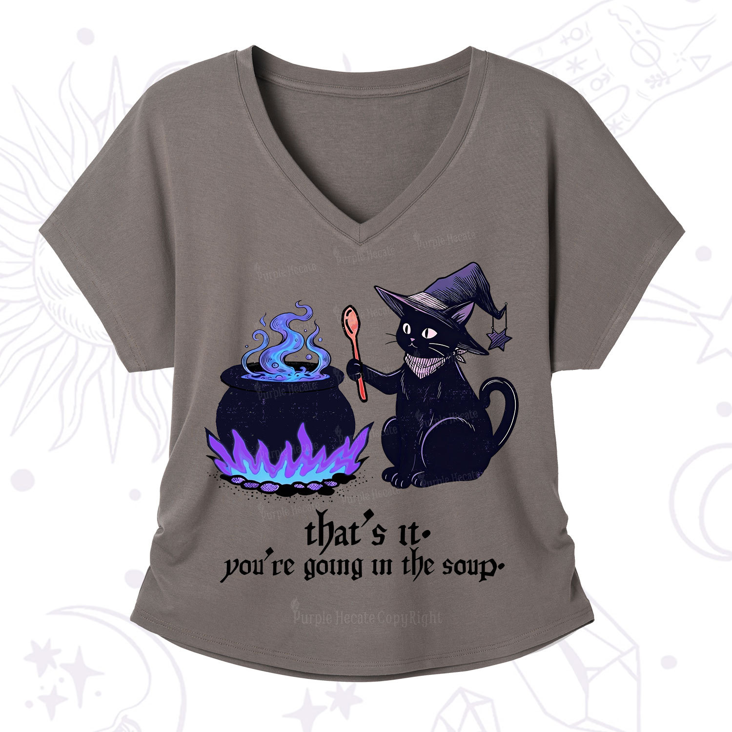 Purplehecate That's It You're Going In The Soup V-Neck T-Shirt