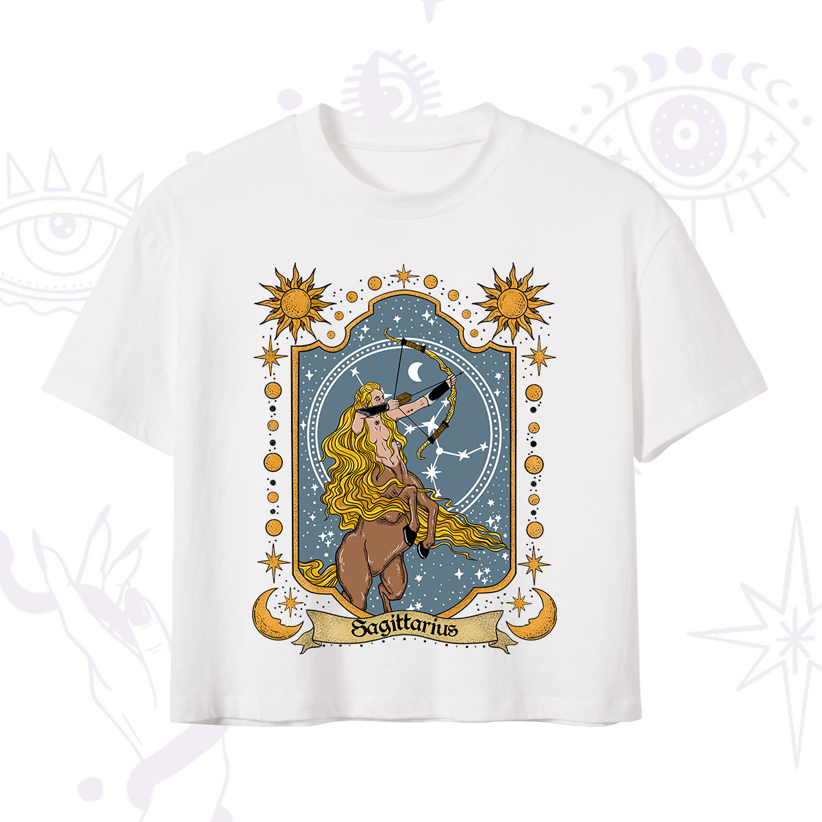 Purplehecate Sagittarius Zodiac Crop T-Shirt