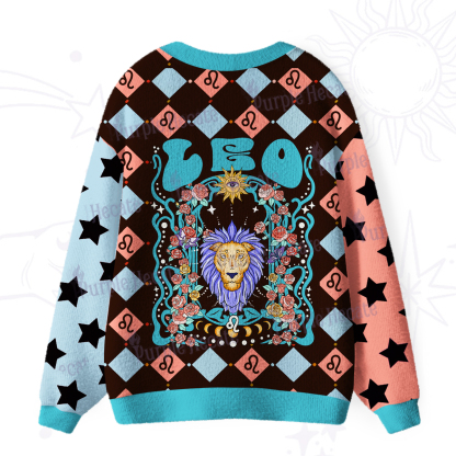 Purplehecate Leo Spirit Zodiac Ugly Cardigan Sweaters