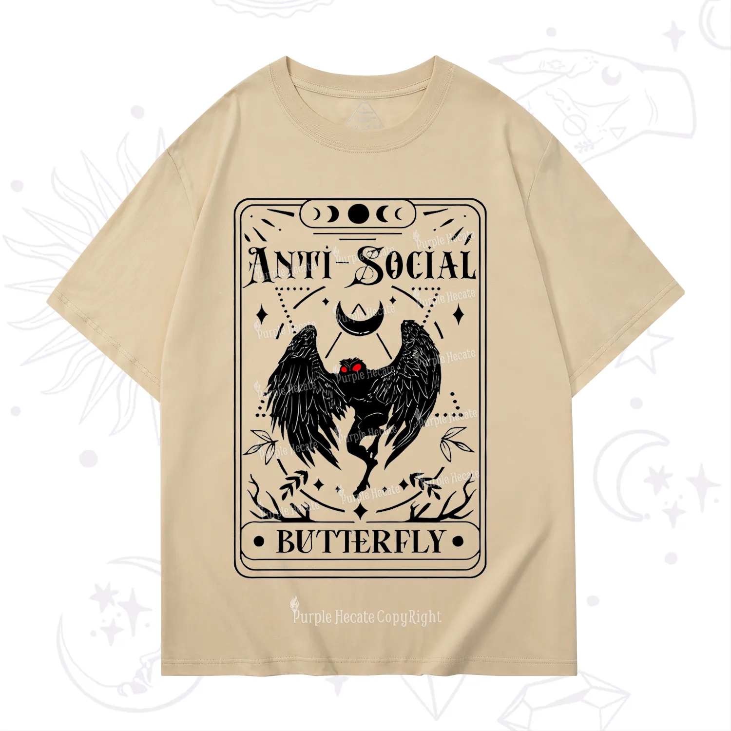 Purplehecate The Antisocial Butterfly Oracle Card T-Shirt
