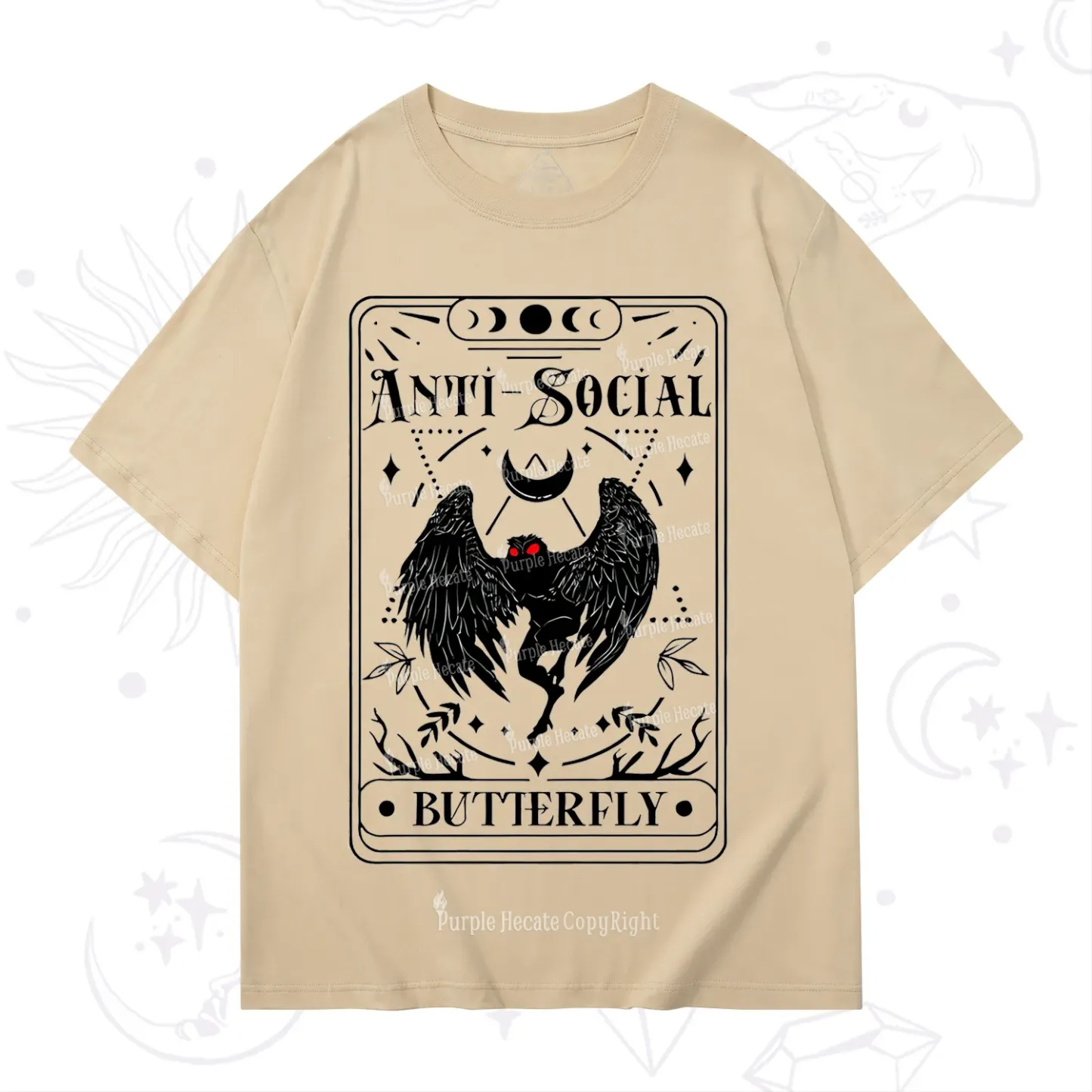 Purplehecate The Antisocial Butterfly Oracle Card T-Shirt