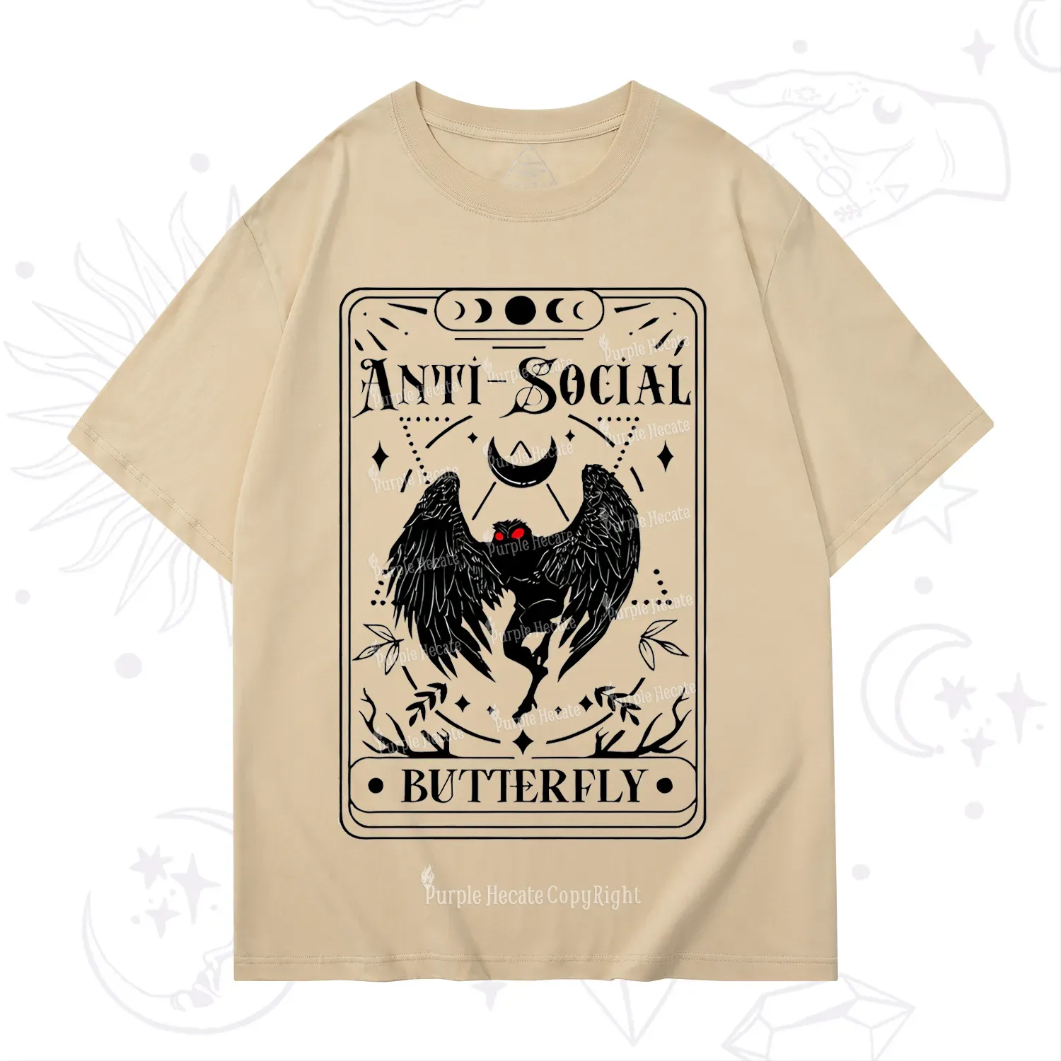 Purplehecate The Antisocial Butterfly Oracle Card T-Shirt
