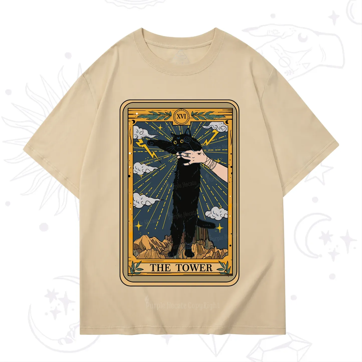 Purplehecate The Tower Cats Tarot T-Shirt