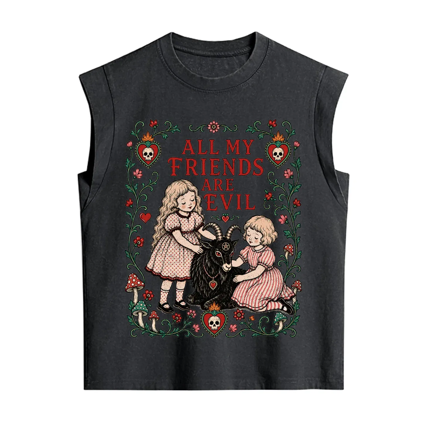 Purplehecate All My Friends Are Evil Vintage Washed Tank