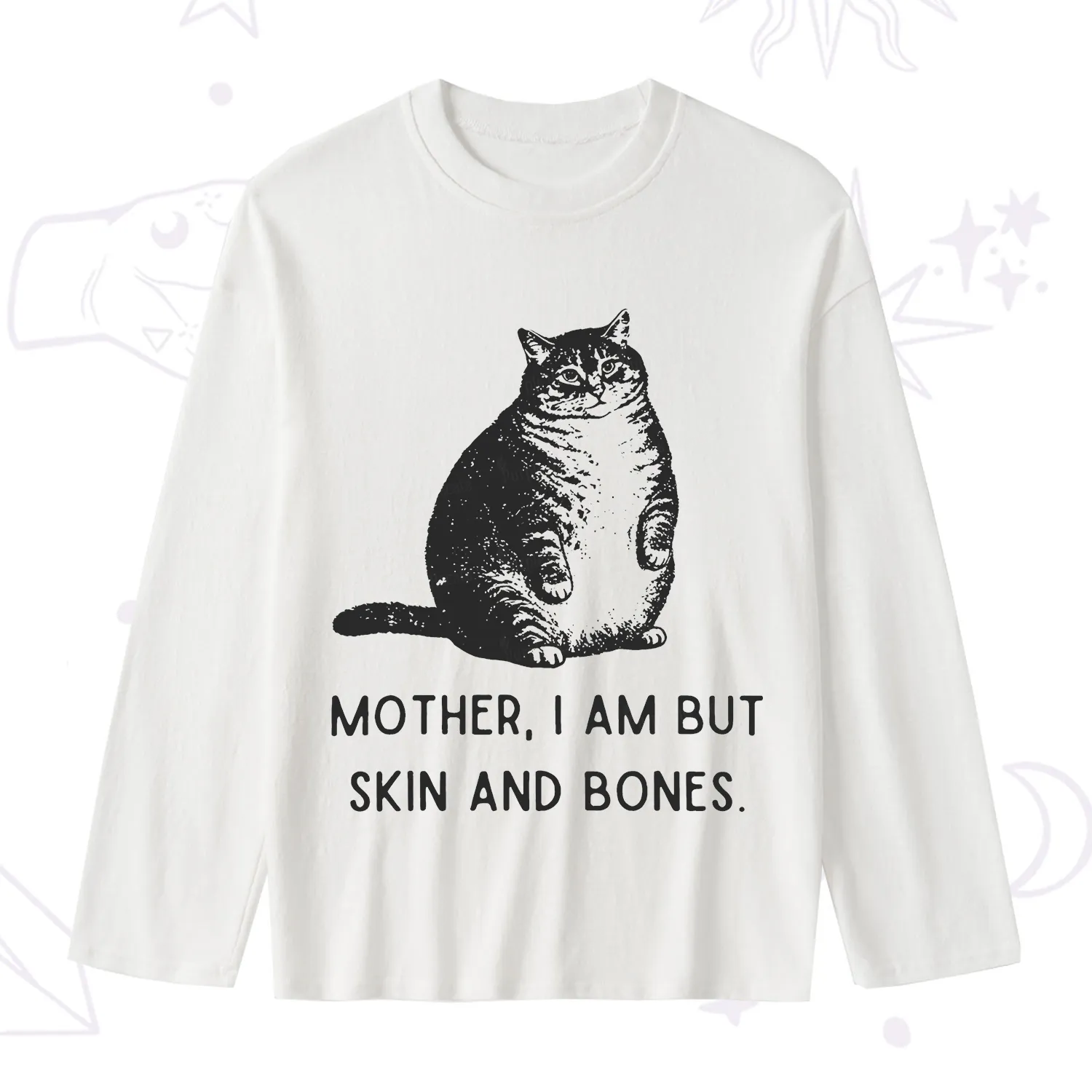 Purplehecate Cat Mother I Am But Skin And Bones Slub Long Sleeve T-Shirt